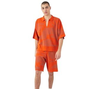 Boohoo Vibrant Orange Men's top & Short set medium